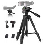 Binocular Tripod, 72â Spotting Scope Tripod Stand with Binocular Adapter and 2 QR Plates, Travel Camera Stand with Phone Holder/Carry Bag, Compatible with Binoculars/Spotting Scope/Camera/Phone -