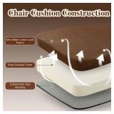 Mosluna Chair Cushions for Dining Chairs Set of 6, 2\" Thick Chair Pads with Non-Slip Bottom, Kitchen Seat Cushions with Removable Cover, 16 x 17 inch, Brown - Retail: $80