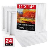 ESRICH 11x14 Canvases for Painting, 24 Pack Blank White Canvases for Painting - Cotton Paint Canvases for Oil, Acrylic & Watercolor Paint. - Retail: $58