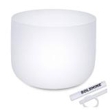 SOLSHINE Crystal Singing Bowl B Note 440HZ 8 inch Crown Chakras Crystal Striker and O-ring included, Meditation Sound Bath Sound Healing Chakra Singing Bowl - Retail: $70