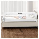 UPGOGO Folding Bed Rail for Toddlers,Baby Bed Rail Guard with Reinforced Anchor Safety System,Fit Bunk,Full Size,Queen,King,Twin(White,71\"x23.6\") - Retail: $56