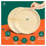 ECO SOUL 10 Inch Disposable Palm Leaf Plates [50 Pack] Premium Food-Safe Heavy Duty Compostable Bamboo Paper Plates for Lunch, Dinner, Birthday, Weddings, Party, Camping & Catering Events [Round] - Re