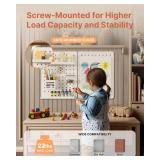 PEGZONE Pegboard Wall Organizer Combination Kit, Overall 25.4\"x16.6\" Metal Office Pegboard with 13 Accessories, Wall Mounted Peg board Display Panels for Home, Gaming Room, Garage (2Pcs,White) - Ret