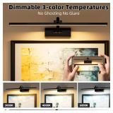 23.6\" Picture Lights for Wall Battery Operated, Wireless Picture Light Rechargeable with Remote Timer, 3000K/4000K/6000K Dimmable Art Lighting for Paintings Picture Frame Gallery Dartboard, Black - R