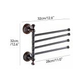 Oil Rubble Bronze Brass Foldable Towel Rack, Wall Mounted Black Bathroom Hardware Accessories,Pattern Carving Design - Retail: $42