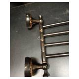 Oil Rubble Bronze Brass Foldable Towel Rack, Wall Mounted Black Bathroom Hardware Accessories,Pattern Carving Design - Retail: $42