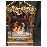 Christmas Snow Globe Lighted Manger Nativity Scene, Musical Window Water Lantern Play Silent Night Music in Swirling Glitter, Holiday Decorations Gift - Retail: $50
