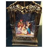 Christmas Snow Globe Lighted Manger Nativity Scene, Musical Window Water Lantern Play Silent Night Music in Swirling Glitter, Holiday Decorations Gift - Retail: $50