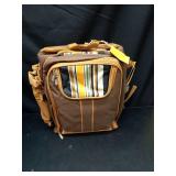 ALLCAMP Picnic Backpack - Insulated Cooler Bag with Compartment, Detachable Wine Glass Holder, Throw Blanket & Cutlery Set,2 Person Picnic Set for Family Outings, Couple Gifts (Brown) - Retail: $57