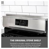 StoveShelf Deluxe 30\" Length Black Magnetic Shelf for Kitchen Stove - Extra Strength Double Magnets - Kitchen Storage Solution with Zero Installation - Over Stove Spice Rack Organizer - Retail: $50