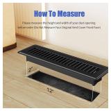 BYEWIRE 2x12 Floor Register 6-Pack, Heavy Duty Steel Floor Vent Covers, Adjustable Quiet Airflow Vent Grill, Rust-Proof Black Finish 2 inch by 10 Inch HVAC Vents for Floor/Sidewall - Retail: $40