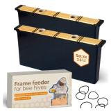 Subernig Bee Feeder - Beeswax-Treated Wood -2 Pack 3.5L Bee Feeders for Hives -(19Lx8.6Hx1.9W)In -Easy to Use and Clean -Feeding and Supplementation -Essential Beekeeping Equipment for Honeybee Hives 