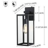 Faymart lighting 18 Inch Outdoor Wall Light Dusk to Dawn,2 Pack Outdoor Lanterns for Porch,Large Outdoor Sconce Lights with Sensor,Photocell Wall Lantern for Porch Patio Garage - Retail: $80