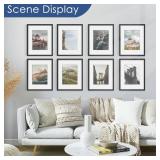 PEALSN 16x20 Picture Frame Set of 6, Display Pictures 11 x 14 with Mat or 16 x 20 without Mat for Wall Mounting Display, Poster Frames Collage for Wall Decor, Black. - Retail: $46