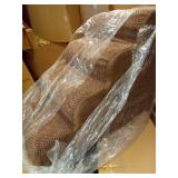 COZY KISS Dog Stairs for Small Dogs 19.7\" H, Curved Dog Step for Puppy, Older or Cat, Medium Pet Ramp for Sofa, Couch or Bed, Ladder with High Density Foam, 4 Step, 15.7x28.3x19.7 inch, Brown - Retai