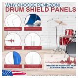 PENNZONI Drum Shield 5ft w/Deflectors & Plastic Hinges, Comes w/ 5 Drum Panels, Plastic Hinges & 5 Deflectors, Premium Clear Acrylic Panels - Retail: $482