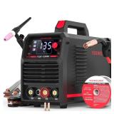 YESWELDER FLUX-135PRO Flux Core MIG Welder & Lift TIG Torch, 135Amp 110V Flux Core Gasless MIG/Lift TIG/Stick 3-in-1 Digital Display Welding Machine with 10-25 Lift TIG Gun - Retail: $160