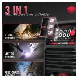 YESWELDER FLUX-135PRO Flux Core MIG Welder & Lift TIG Torch, 135Amp 110V Flux Core Gasless MIG/Lift TIG/Stick 3-in-1 Digital Display Welding Machine with 10-25 Lift TIG Gun - Retail: $160