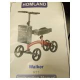 Purple Homland Collapsible All Terrain Knee Scooter for Adults for Foot Surgery, Adjustable Knee Walker Cart with Basket, Alternative to Crutches for Broken Leg Ankle Injuries, Dual Brakes - Retail: $