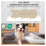Comfort Expression Orthopedic Dog Bed for Extra Large Dogs 53x42 Inch, Waterproof Supportive Egg Crate Foam XXL Pet Bed with Removable Bolsters, Dog Couch with Washable Cover & Non-Slip Bottom, Grey -