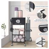 Yoga Mat Storage Rackï¼Home Gym Storage Rack Gym Workout Equipment Storage Organizer Fitness Weight Rack on Wheels for Yoga Mat,Yoga Block,Foam Roller,Resistance Band and Other Workout Accessories
