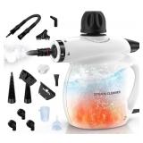 LABIGO Steam Cleaner, Pressurized Handheld 13pcs Multi-Purpose Natural Deep Cleaning Steamer, Portable Steamer for Cleaning Home, Grout, Kitchen, Car, Window, Upholstery, Bathroom and Clothes, White -