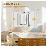 Linvivon Cat Door for Window, Quick Installation Adjustable Width of 23\"-28\", Cat Window Door with 4 Locking Modes, Magnetic Closure Design, Weatherproof Aluminum Frame Cat Door Window Insert - Reta