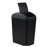 Xeabia 4.5 Gallon Plastic Swing Lid Trash Can, Swing-Top Trash Bin, Black - Retail: $27