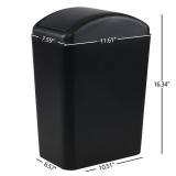 Xeabia 4.5 Gallon Plastic Swing Lid Trash Can, Swing-Top Trash Bin, Black - Retail: $27