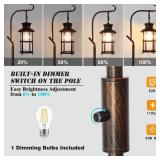 Asmymhd Vintage Dimmable Floor Lamp,Classical Lanterns Standing Lamp, Rustic Farmhouse Floor Lamp with Red Copper Finish, for Living Room Bedroom,Bar,Basement - Retail: $70