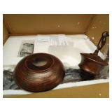 Asmymhd Vintage Dimmable Floor Lamp,Classical Lanterns Standing Lamp, Rustic Farmhouse Floor Lamp with Red Copper Finish, for Living Room Bedroom,Bar,Basement - Retail: $70