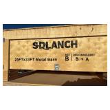 Unused Sdlanch 25x33ft Double Door Metal Garage Kit - Model GS2533