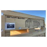 Unused Sdlanch 25x33ft Double Door Metal Garage Kit - Model GS2533