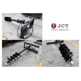 Unused 2026 JCT Skid Steer Hydraulic Auger Drive & Bits (Three Quick Attach,9 in & 12 in & 18 in.)