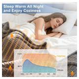 Heated Blanket Electric Blanket,Cozy Faux Rabbit Fur & Soft Flannel Warm Heater Throw Blanket with 5 Fast Heating Levels &10Hours Auto-Off Over-Heat Protectionï¼50\" x 60\" (Grey)