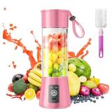 Mini Cordless Portable Smoothies Blender - Upgraded 13 Oz Cordless Personal Size Blender, USB Rechargeable & 380Ml Juice Cup, Fresh Juice by High-Speed Blending
