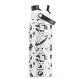 POWCAN 40 oz Insulated Water Bottle with 2-in-1 Straw and Spout Lid, Keep Cold 24H, Leak-Proof, BPA-Free, Double Wall Stainless Steel Water Bottle for Sports, Gym, Travel, and School (Oracle Kittens)