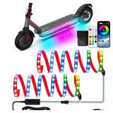 Keiurot Scooter LED Light Strips for Night Riding 5V High Bright Skateboard Lights APP Control RGBIC Waterproof Electric Scooter Accessories 2 in 1