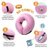 BENCMATE Inflatable Dog Cone Collar Alternative, Soft Dog Cone for Small Medium Large Dogs and Cats, Neck Recovery ECollar Donut Collar After Surgery (XLarge, Pink)