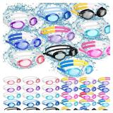 Macarrie 50 Pack Swim Goggles for Kids Bulk Child Swimming Goggles Gifts Anti-fog No Leaking Swim Glasses for Boys Girls Adults Men Women(Classic)