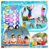 Macarrie 50 Pack Swim Goggles for Kids Bulk Child Swimming Goggles Gifts Anti-fog No Leaking Swim Glasses for Boys Girls Adults Men Women(Classic)