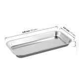 KOHAND 12 Pack 201 Stainless Steel Metal Tray, Metal Surgical Tray, Rectangular Silver Metal Trays for Lab Instrument, 8.8 x 4.6 x 0.79 Inch