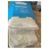 SAVORI Set of 2 Down and Feather Throw Pillow Inserts 12x20 Soft Fluffy Pillow Inserts with 100% Down-Proof Cotton Cover, Decorative Square Cushion Inner for Sofa Couch Bed-White