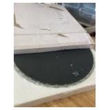 Okuna Outpost Crystal Bead Round Mirror Tray for Bathroom Decor - 12-inch, Silver, Modern - Perfume Organizer & Jewelry Display, Home Decor Accent for Vanity, Living Room Tables & Office