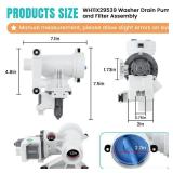 WH11X29539 Washer Drain Pump Filter Compatible for G-E Front Load Washing Machine Pump PD00094541 WH11X39237 AP8054992 PS16217203 EAP16217203 B25-3A04 PD00065822 Replacement by MIFLUS