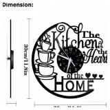 AIENAI 12 inch Kitchen Themed Vinyl Record Clock, Kitchen Home Themed Clock, Coffee Cup Decoration, Office Living Room Coffee Shop Decoration, Suitable for Female Wives, Black, Gift!