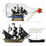 SAILINGSTORY Pirate Ship in a Bottle Sailing Ship Model Nautical Decoration Black Pearl Black Sails