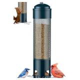 LCSEVEN Bird Feeders for Outdoors Squirrel Proof with Weight-Activated Perches, Hanging Bird Feeder for Outside, Metal Feeder for Wild Cardinal, Finch, Blue Jay, Chickadee, 3LB Seed Capacity, Green