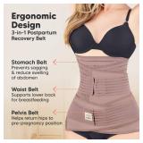 3 in 1 Postpartum Belly Support Recovery Wrap â Postpartum Belly Band, After Birth Brace, Slimming Girdles, Body Shaper Waist Shapewear, Post Surgery Pregnancy Belly Support Band (Dusty Plum, 2XL