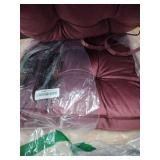 Red throw pillows approximately 16x16 in two pack